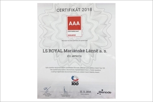 Lázeňský hotel ROYAL získal Czech Stability Award