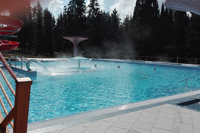 Outdoor thermal pools in thermal park THERME LOSINY